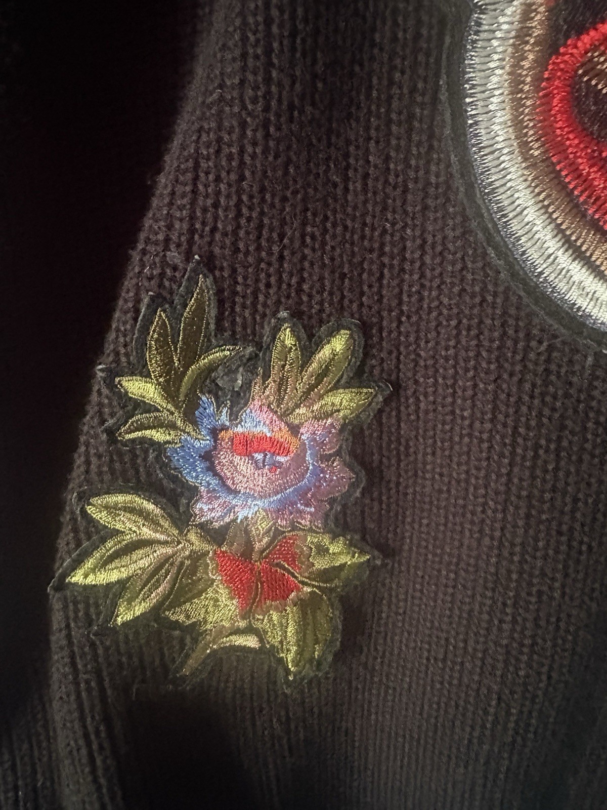 Bloomingdales AQUA Embroidered Patch Cardigan Swe… - image 13