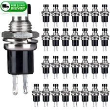 30 Pcs Momentary Push Button Switch SPST NC 1A 250V AC Mini Micro Black Cap