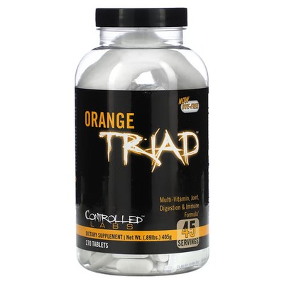 2 X Controlled Labs, Orange Triad, Multi-Vitamin, Joint, Digestion &-Worldwide