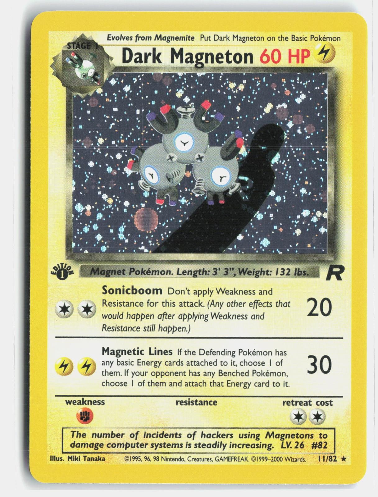 Dark Magneton 11/82 Rare Team Rocket Pokemon 1st Edition Holo Near Mint