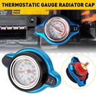 Car Thermostatic Gauge Cap Radiator Cover Small Head With Temp Water Meter Blue