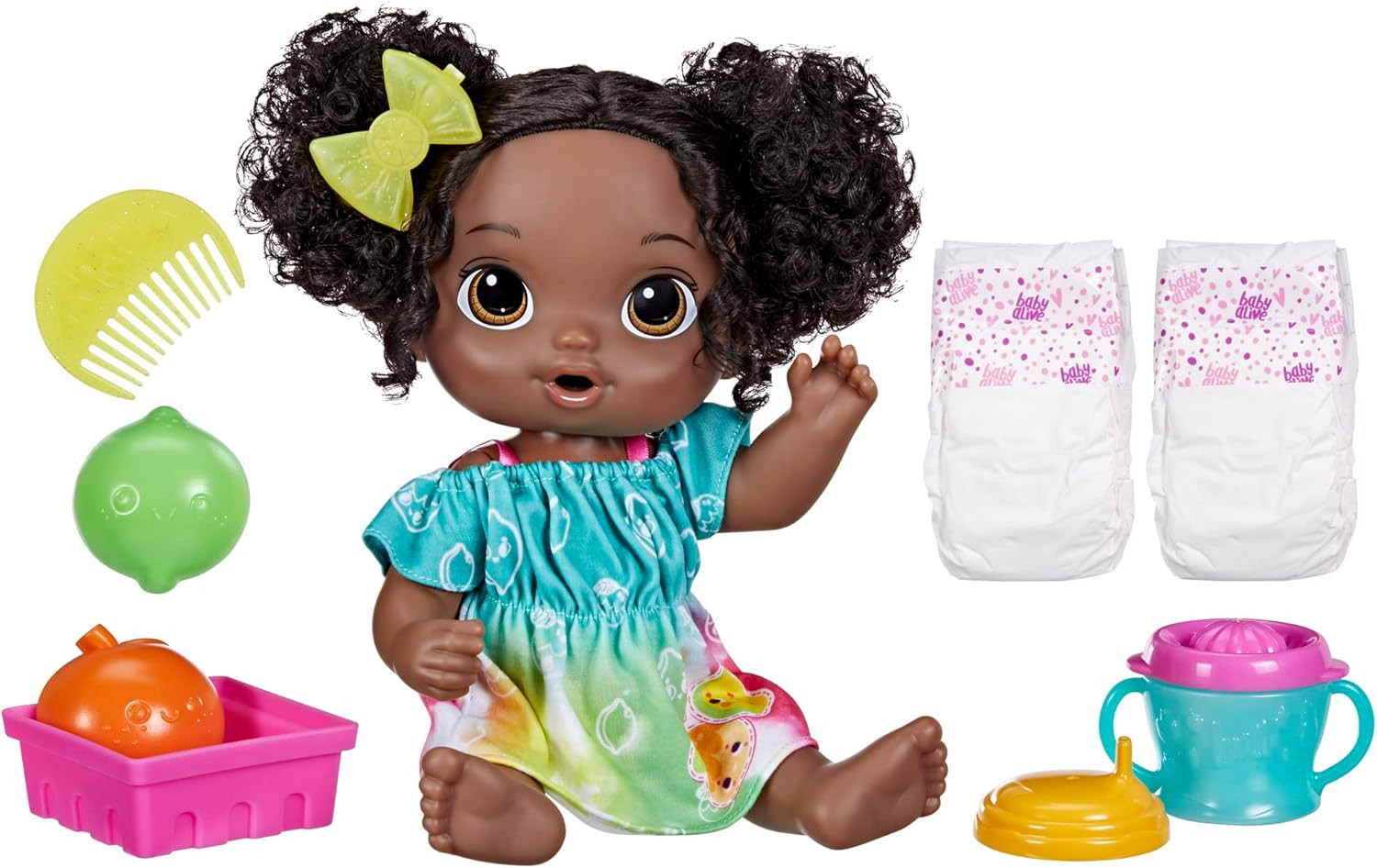 Fruity Sips Doll, Lime, Toys for 3 Year Old Girls, 12-Inch B