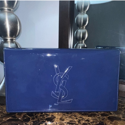 Saint Laurent Belle Du Jour Clutch Royal Blue