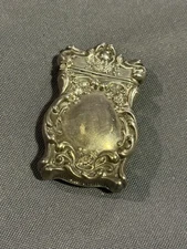 Antique Sterling Silver Victorian Art Nouveau Match Safe Repousse Vesta Case