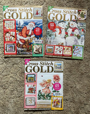 Lot of 3 CROSS STITCH GOLD Magazine: July Oct Nov 2019; Embroidery Patterns