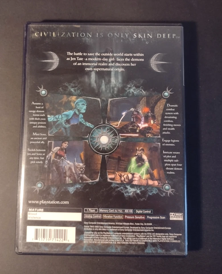 Primal - Sony PlayStation 2 PS2 - 2003 - Complete In Box With Manual - Image 4 of 4