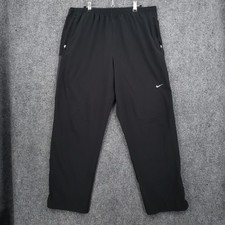 Nike Track Pants Mens L Large Black Dri Fit Side Zip Workout Jogging Athletic
