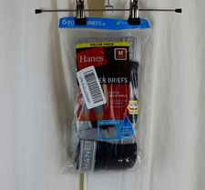 Hanes Mens 6 PACK Underwear Boxer Briefs Cool  Breathable Black/Gray Size M