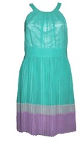 Damenkleid Kleid Manoukian GÜRn Flieder Plissee Gr. 40 42 Neu