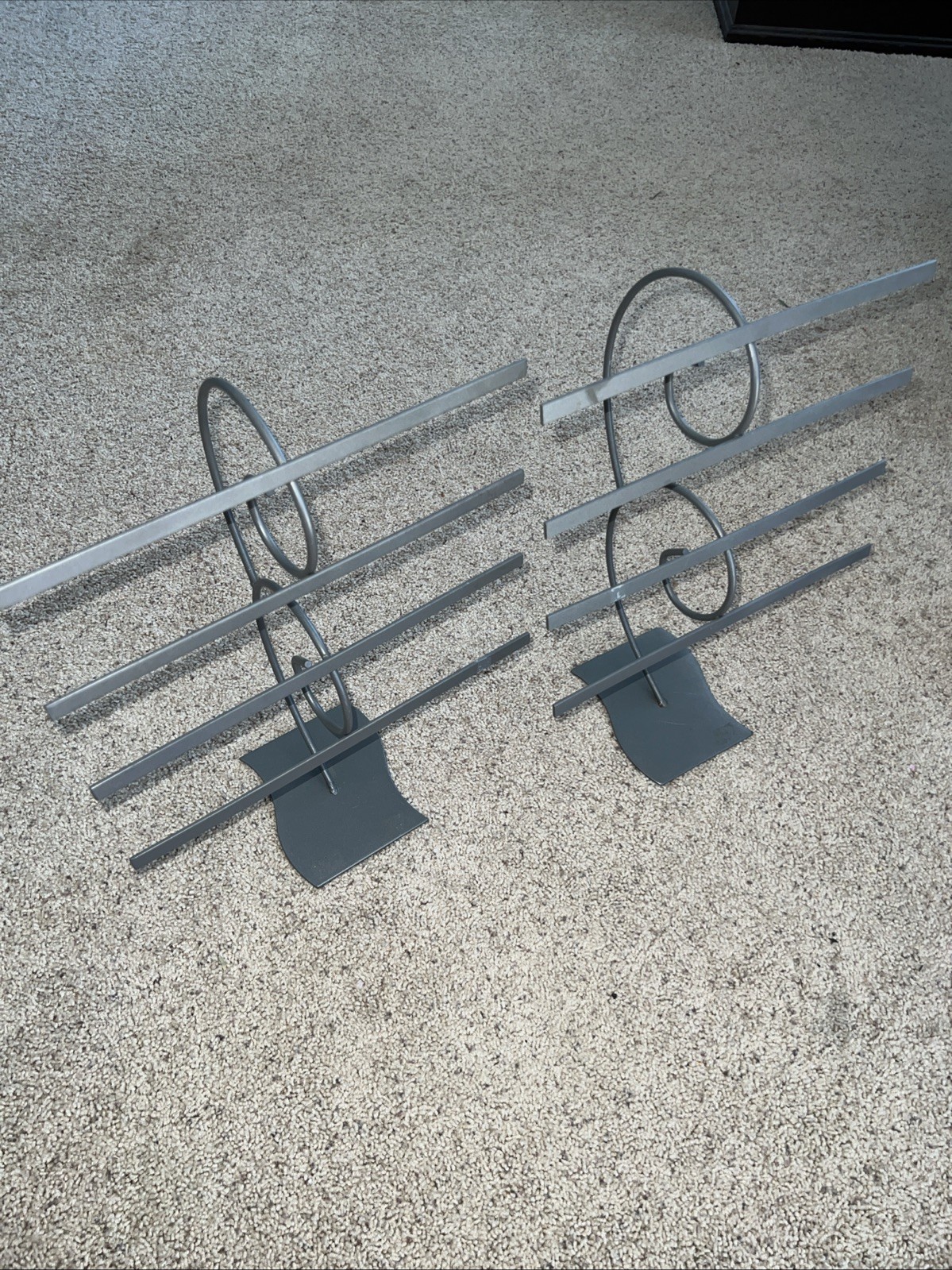 Metal Silver Tone 4 Tier Jewelry Organizer Display Stands Lot Of 2