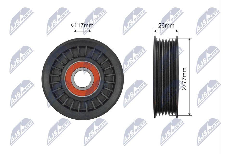 N.T.Y. RNK-FR-060.NTY Tensioner Pulley, V-ribbed belt for FORD