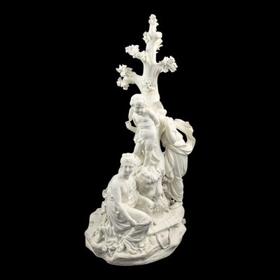 Antiker georgianischer Derby Parian Keks ''Drei Grazien & Amor'' um 1775-85   selten