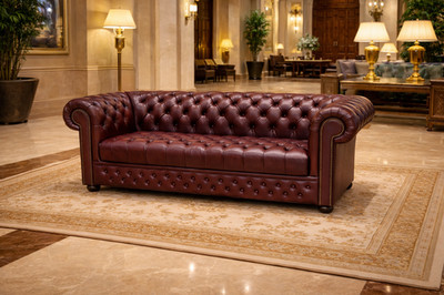 Chesterfield Bolton 3+2+1 oder 3+1+1  Geknöpfter Sitz oder Sitz Kissen Leder A1S