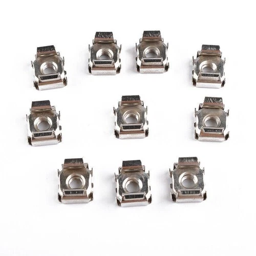 10Pcs Metal Nickel Plated Square Hole Cage Nuts & Screws For Server Rack Cabinet