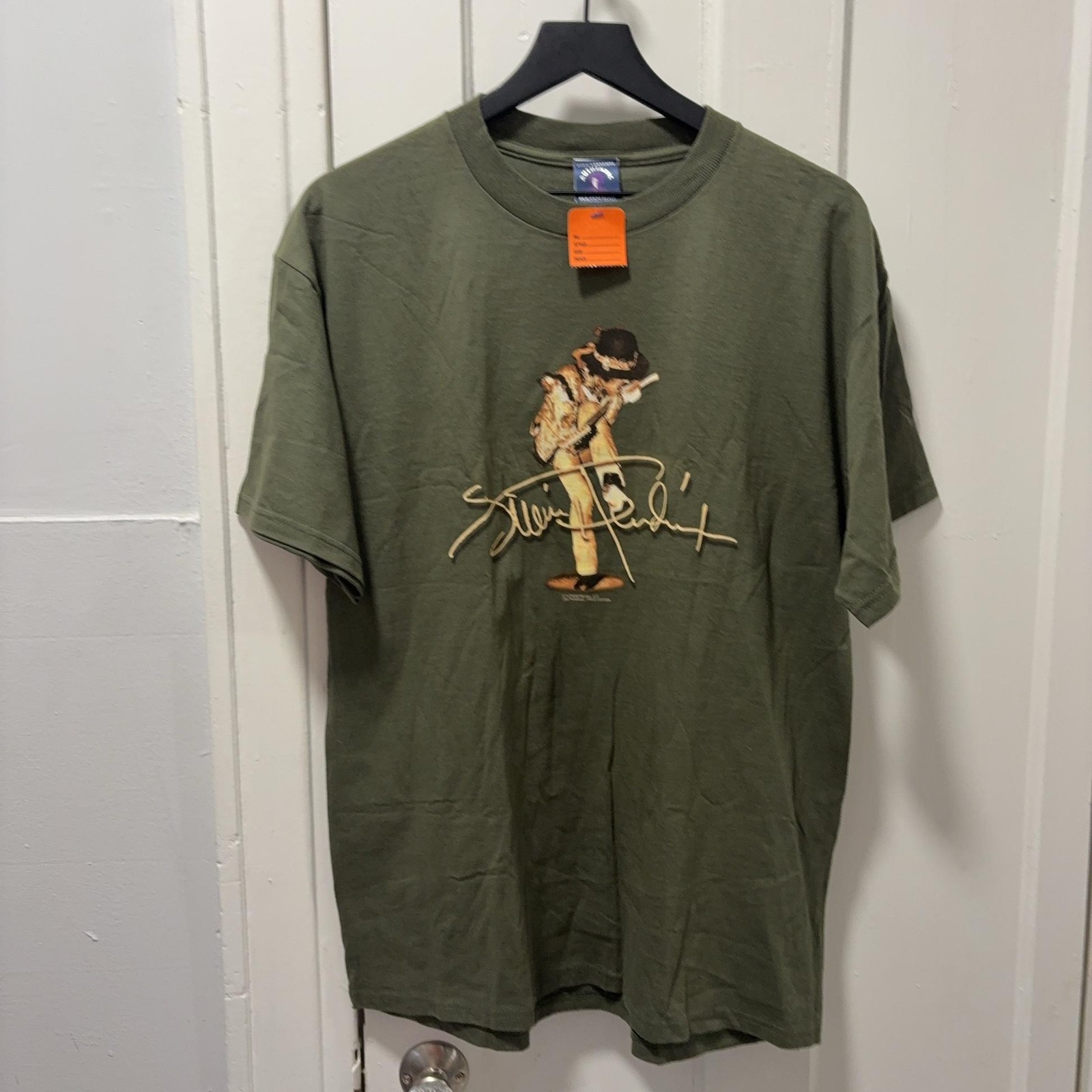 Vintage Jimi Hendrix Shirt Mens Large Green Guitar Ba… - Gem