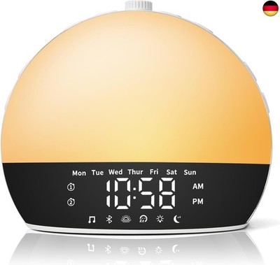 Tageslichtwecker mit Weißes Rauschen, Wake Up Light Lichtwecker mit 