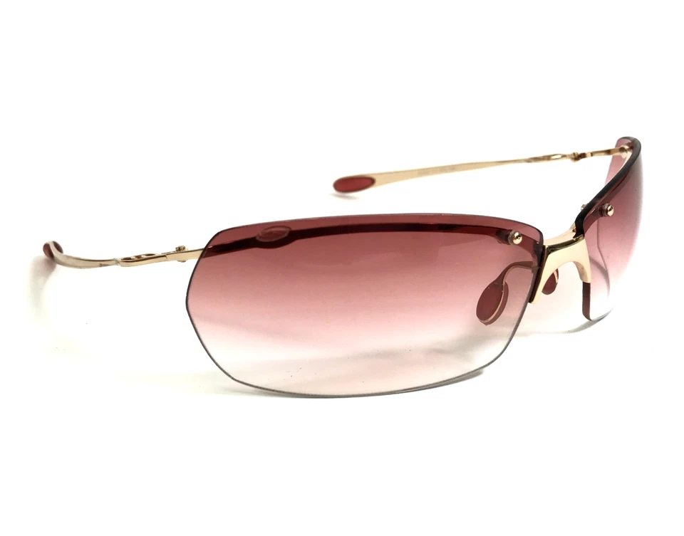 Gafas de sol vintage STUDIO TLT doradas brillantes monturas sin montura con lentes rosa degradado Foto 3 de 4