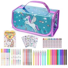 Washable Scented Markers Set 54 PCS - Unicorn Coloring Art Supplies for Age