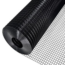 Black Hardware Cloth 48'' x 50' 1/2 inch Mesh 19 Gauge - PVC Coating Wire Mes...