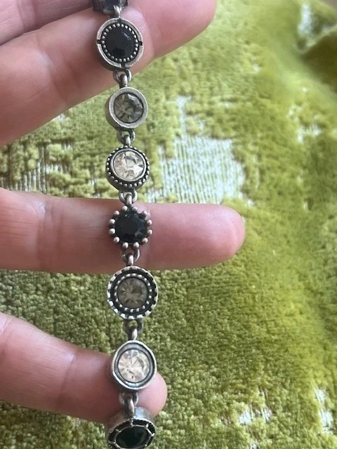 Pulsera tenis Patricia Locke cristal negro/blanco Foto 3 de 4