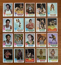 vintage LOT OF 20 - TOPPS 1973 NBA ABA  BASKETBALL CARDS - FROM VENDING BOX