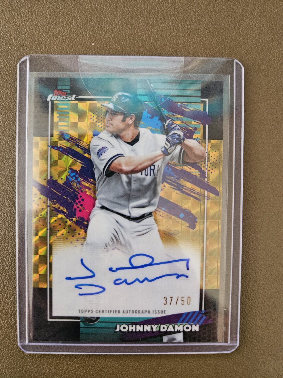 Johnny Damon 2026 Topps Finest #FA-JDA Gold Geometric Auto /50 Yankees