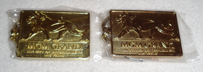MGM Grand City of Entertainment Las Vegas Players Club Vintage Keychains (2) New