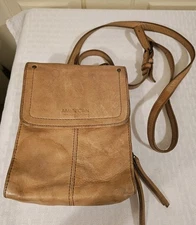 American Leather Co. Light Tan Genuine Leather Crossbody Bag 8" by 6”