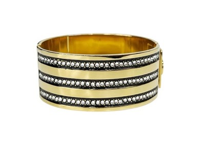 Gucci x Adidas Enamel Crystal Cuff Bracelet Bangle Gold Excellent