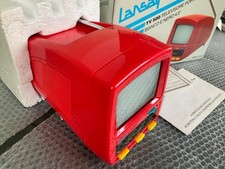 BLACK WHITE MINI TV 80s TV  4,5’’ B/N portatile rosso vintage new nuova#26