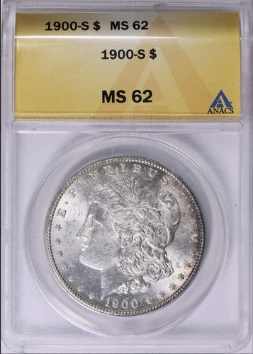 1900 S Morgan Silver Dollar ANACS MS 62! Better Date/Semi Key Date Morgan