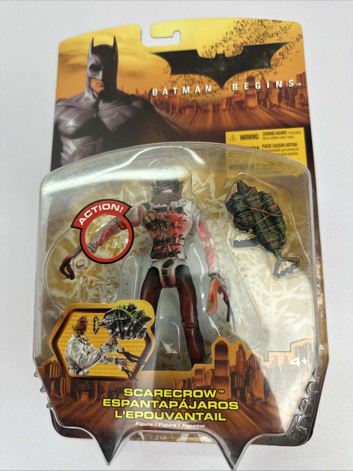 2005 DC Comics Batman Begins Scarecrow Bloody MOC Action Figure