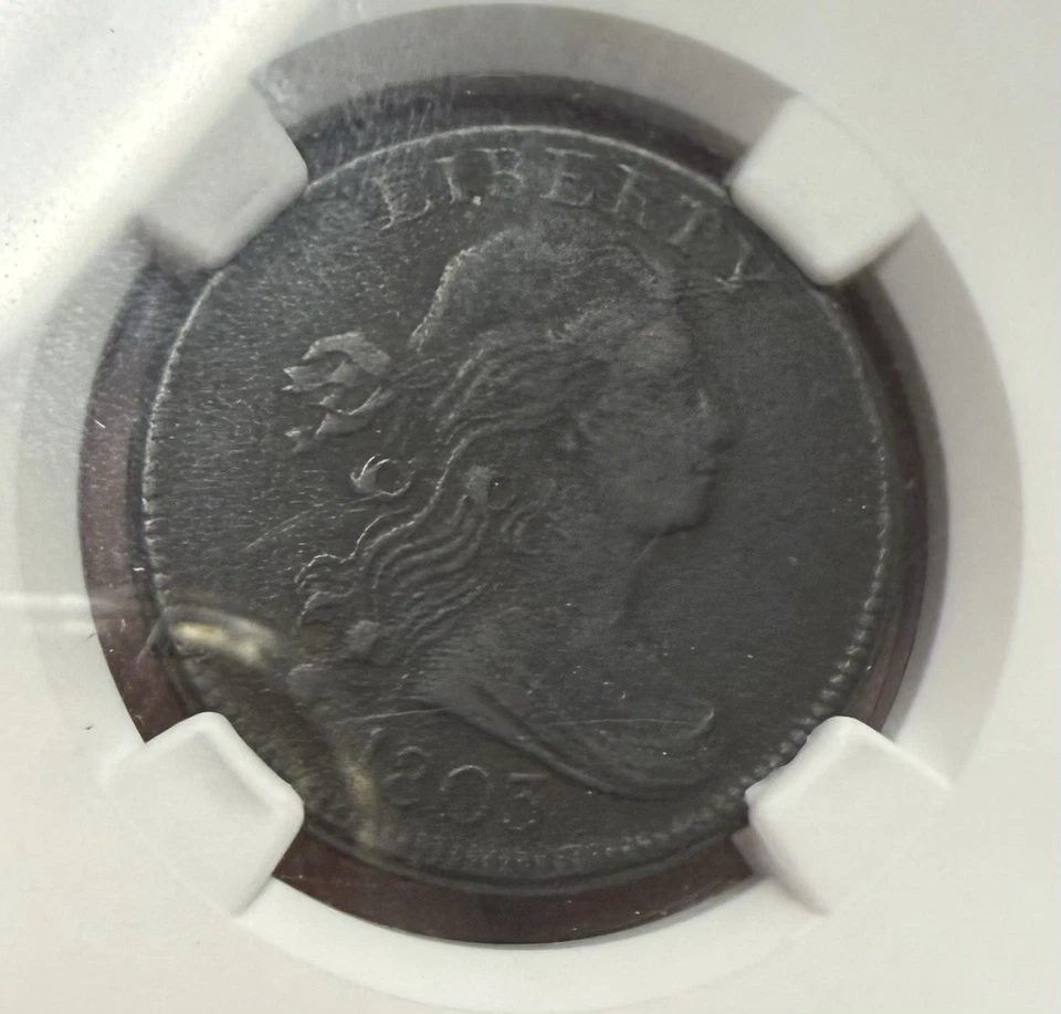 1803 1c Draped Bust Large Cent NGC VF Details Env. Damage - Image 2 of 4