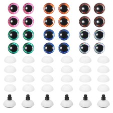 12mm Glitter Safety Eyes, 36 Pcs Colorful Crocheting Safety Eyes, 6 Colors