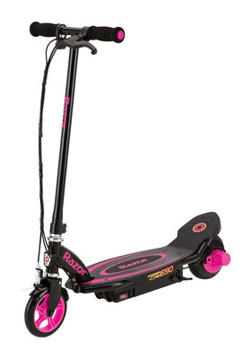 Razor E90 Power Core Scooter in Schwarz-Rosa - Elektroroller für Kinder