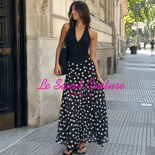 ZARA WOMAN NWT SALE! BLACK POLKA DOT COMBINATION DRESS 1165/466/800