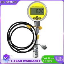 10000PSI Digital Hydraulic Pressure Test Coupling Kit Gauge Manometer Tester Set