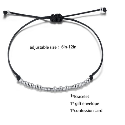 Morse Code Bracelet For Women & Men – Secret Message Wrap Bracelet, Adjustable Handmade Jewelry Gift