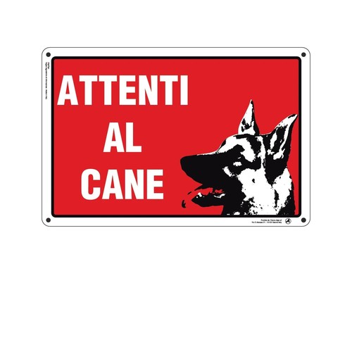 CARTELLO ATTENTI AL CANE TARGA CARTELLI TARGHE PASTORETEDESCOFOREX 3mm 20x30 cm - Foto 4 di 5