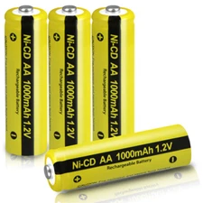 4-24PCS Rechargeable Batteries 1.2V 1000mAh Ni-Cd AA Battery for Solar Lawn Lamp