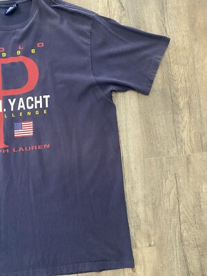 Vintage Polo Sport Ralph Lauren 12 M Yacht Challenge 1996 Navy T