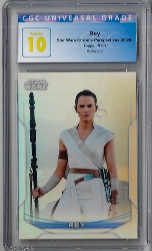 2020 Star Wars Chrome Perspectives Rey Refractor CGC 10