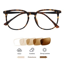 Vintage Transition Photochromic Brown Reading Glasses UV400 Sunglasses Readers