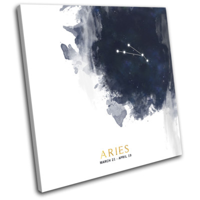 Aries Zodiac Constellation Starsign SINGLE Leinwand Wand Kunst Bild drucken