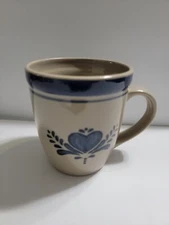  Vintage Rowe Pottery Heart Mug Salt Glazed Hand Painted Stoneware 1991