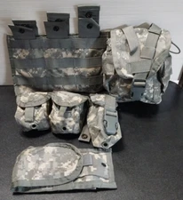 6 x MOLLE II ACU Pouches Double Mag Pouch, Three Mag Side by Side Pouch