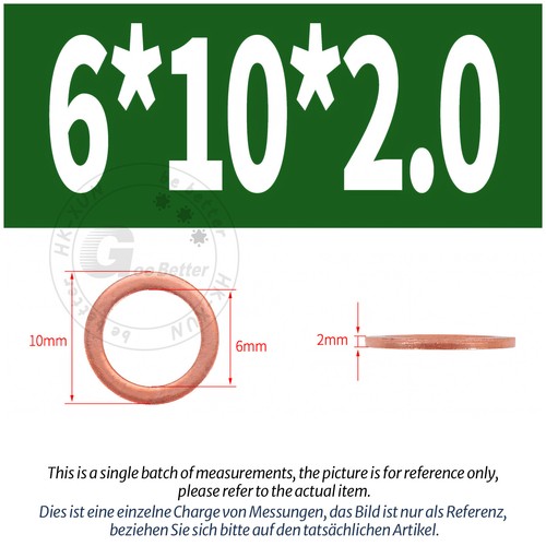 Copper Sealing Washers Metric - M3 M4 M5 M6 M8 M10 M12 - M60 Sump Plug Washer - Picture 29 of 130