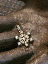Sterling Silver Snowflake Pendant Rhinestone