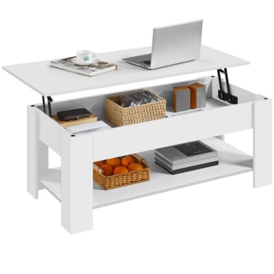 Kaffeetisch Couchtisch Sofatisch Holz Wohnzimmertisch mit Verstecktem Stauraum