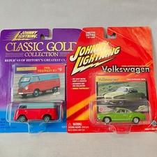 Johnny Lightning Lot of 2 VWs: 1966 Karmann Ghia w/ RRs and 60's VW Bus